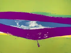 Untitled (Green, Purple and Blue) by Cleve Gray, 1974, screenprint, sold May 2023