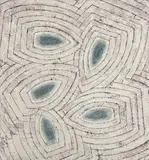 Untitled (Geometric Composition) by Rex Lau, 1993, mixed media (paint, pastel, graphite) on paper, sold May 2023