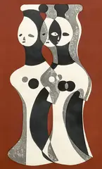 Clay Image by Kiyoshi Saitō, 1952, woodcut, sold May 2023