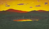 Study for El Dorado Sunset by Bill Sullivan, 1981, oil on canvas, sold May 2023