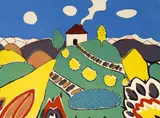Blue Fountain by Francisco Sainz, 1970, serigraph, sold May 2023