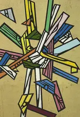Woodblock Inlay 5 by Richard Woods, woodcut on Bread and Butter 270 gsm paper, sold May 2023