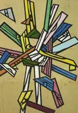 Woodblock Inlay 5 by Richard Woods, woodcut on Bread and Butter 270 gsm paper, sold May 2023