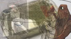 Untitled (Figure with Objects) by Albert Oehlen, 2006, lithograph, sold May 2023