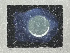 Crescent Glow by Sarah Brayer, 2017, silkscreen and chine collé on Japanese mulberry paper, sold May 2023