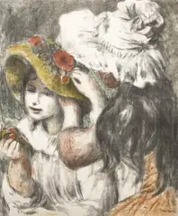Pinning the Hat (Le Chapeau Épinglé) by Pierre-Auguste Renoir, lithograph, sold Jun 2023