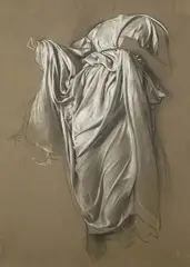 Untitled (Drapery Study) by Adolf Hirémy-Hirschl, charcoal on paper, sold Jun 2023