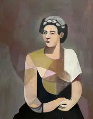 Untitled (Portrait of a Woman) by Leonard Alberts, oil on canvas, sold Sep 2023
