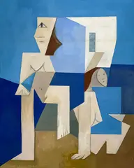 Untitled (Bathers) by Leonard Alberts, oil on canvas, sold Sep 2023
