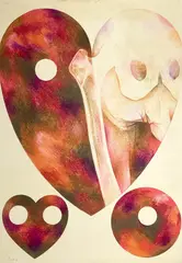Valentine Man by Lowell Nesbitt, 1963, colored pencil on paper, sold Sep 2023