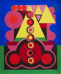 Adam et Eve by Auguste Herbin, 1943, Gouache, sold Jun 2022