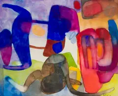 Composition by Maurice Estève, 1962, Aquarelle, sold Jun 2022