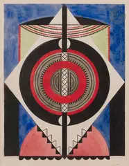 Composition symétrique by Auguste Herbin, 1920, Aquarelle et encre de Chine, sold Jun 2022