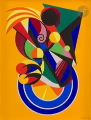 Composition inspirée par la danse by Auguste Herbin, 1942, Gouache, sold Jun 2022