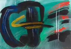 Composition by Gérard Ernest Schneider, 1979, Acrylique et pastel, sold Jun 2022