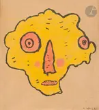 Tête by Gaston Chaissac, 1939, Encre et gouache, sold Jun 2022