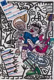 Sans titre by Robert Combas, 1996, Acrylique sur affiche de la fête de la musique du, sold Jun 2022