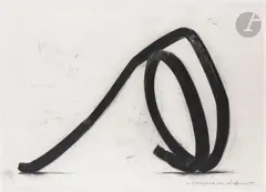 Undetermined line by Bernar Venet, 1987, Fusain, estompe et collage, sold Jun 2022