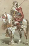 Spahi by François Hippolyte Lalaisse, vers 1856, Aquarelle à rehauts de gouache blanche, sur papier, sold Dec 2009
