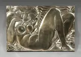 Femme nue assise Grande plaque by George-Henri Tribout, Épreuve en bronze à patine dorée, fonte d'édition sans marque ni cachet de fondeur, sold Dec 2009