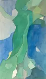 Bleu et vert by André Beaudin, 1962, Aquarelle, sold Dec 2009