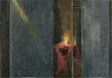 La nappe rouge by Jean Bertholle, 1982, Aquarelle sur traits d'encre, sold Dec 2009