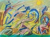 La moisson by André Masson, vers 1943, Pastel, sold Dec 2009