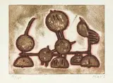 Composition by Zoran Mušič, 1958, Eau-forte et aquatinte, sold Dec 2009