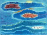 La mer by Gustave Singier, 1978, Aquarelle et encre agrémentée d'un texte de Jean Lescure, sold Dec 2009