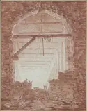 Basilique romaine en partie détruite by Hubert Robert, Sanguine, sold Jun 2009