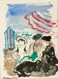 Sur la plage by Emilio Grau Sala, 1953, Gouache, sold Jun 2009