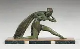 Femme à la draperie by Demetre Chiparus, Épreuve en bronze à patine verte, fonte d'édition ancienne sans marque ni cachet de fondeu, sold Jun 2009