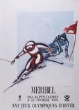 Méribel. Ski alpin dames by Alain Bar, Affiche originale offset pour les jeux olympiques de, sold Dec 2021