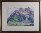 Au col des Aravis by Gustave Müller-Valentin, Aquarelle, sold Dec 2021