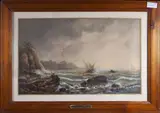 Marine. 1866 by Vincent François Courdouan, Aquarelle, sold Dec 2021