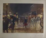 Paris, les grands boulevards by Lionello Balestrieri, Eau-forte et aquatinte en couleurs, sold Dec 2021