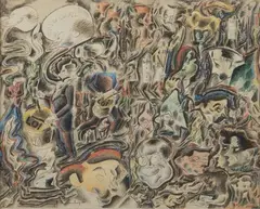 Caricatures by Louis Touchagues, Aquarelle sur traits d'encre, sold Dec 2018