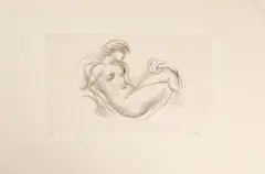 Femme en berceau bras droit levé au dessus de l’épaule by Aristide Maillol, Lithographie sur chine gris, sold Nov 2018