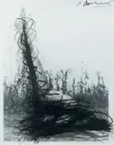 Feldkerze by Arnulf Rainer, 1974, Crayon gras et mine de plomb sur photo, sold Oct 2018