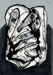 Sans titre by Antonio Saura Atarés, 1979, Encre et gouache, sold Oct 2018