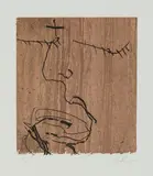 Perfil by Antoni Tàpies, 2006, Eau-forte sur collage de papyrus et sur vélin, sold Oct 2018