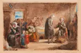 Le dernier hommage by Ary Scheffer, 1853, Aquarelle et gouache sur papier, sold Feb 2019