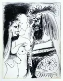 Le Vieux Roi by Pablo Picasso, 1959, Lithographie Bloch, sold Nov 2010