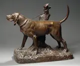 Chien de meute au piquet by Auguste-Nicolas Cain, Bronze à patine médaille, sold Jul 2010