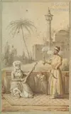 Concert sur la terrasse by Jean Baptiste Hilaire, Aquarelle, sold Jun 2018