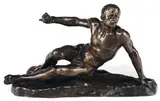 Jeune homme au poignard by Luca Madrassi, Bronze à patine brune socle en marbre vert, sold Oct 2011