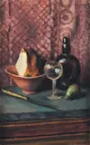 Nature morte au verre by Duncan Grant, Toile marouflée sur carton, sold Oct 2011