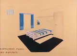 Chambre à coucher by M.louis Baugniet, 1947, Gouache sur papier, sold Sep 2011