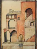 Vénus et son architecture by Maria Lagorio, Gouache et huile sur papier, sold Sep 2011