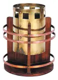 Cache pot Padouk, laiton, cuivre rouge. 1904-1905. H_18 cm D_13 cm Bibliographie : - « SERRURIER-BOVY » par Jacques-Grégoire Watelet, édition Atelier Vokaer, pa by Gustave Serrurier-Bovy, Photographie d'archives de l'association Serrurier-Bovy, sold Jun 2011